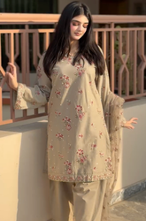 Summer 3PC Lawn Embroidered Suit - BFB0678