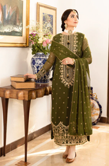 Winter 3PC Velvet Embroidered Suit - BFB0656