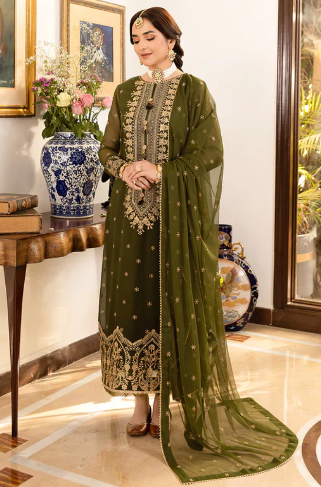 Winter 3PC Velvet Embroidered Suit - BFB0656