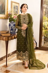 Winter 3PC Velvet Embroidered Suit - BFB0656