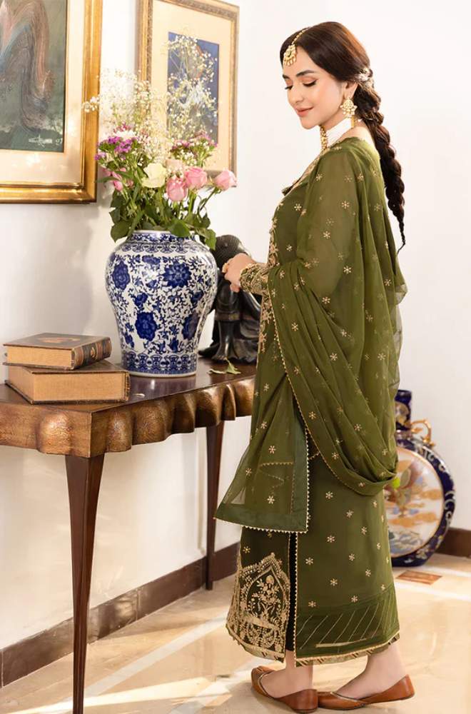 Winter 3PC Velvet Embroidered Suit - BFB0656