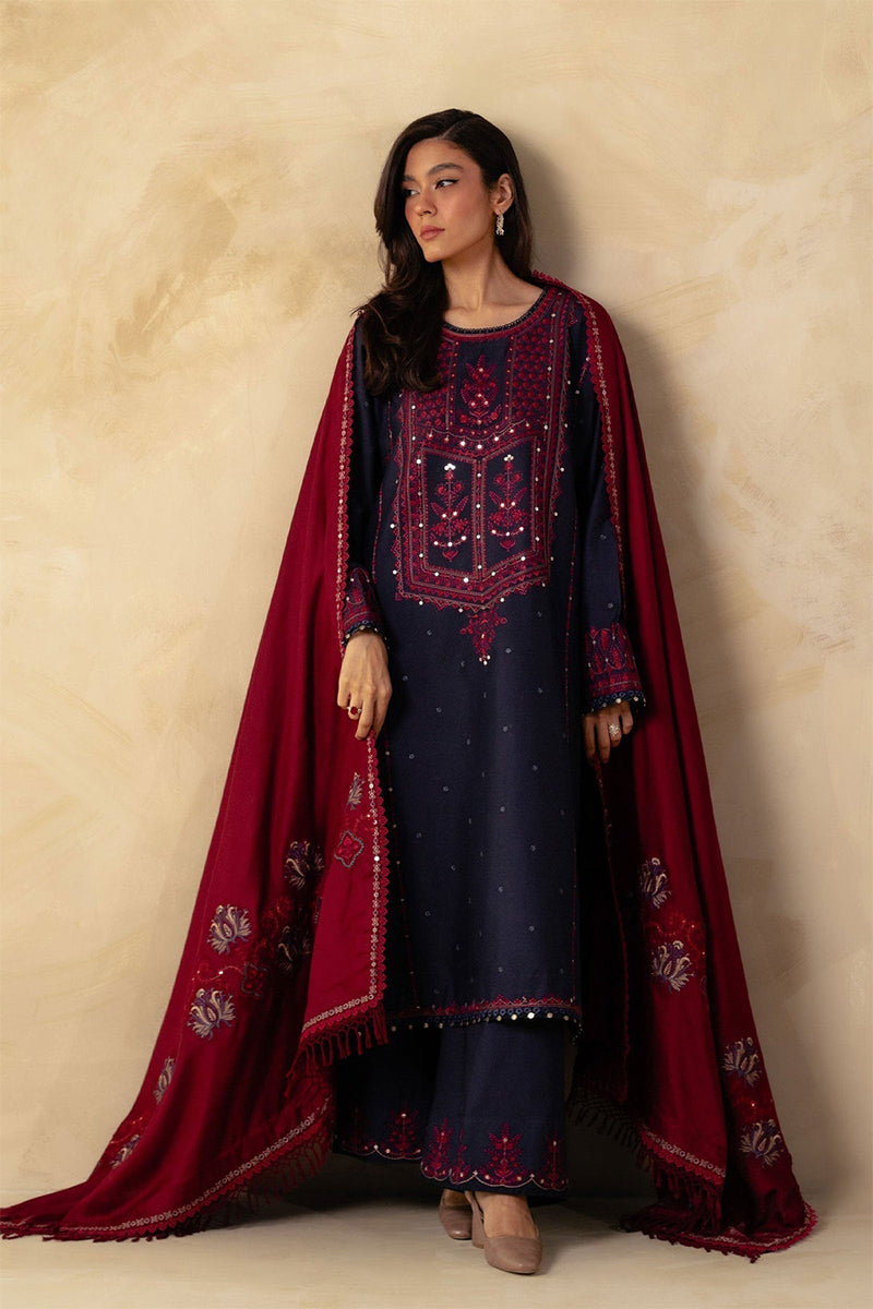 Winter 3PC DHANAK EMBROIDERED BF80B